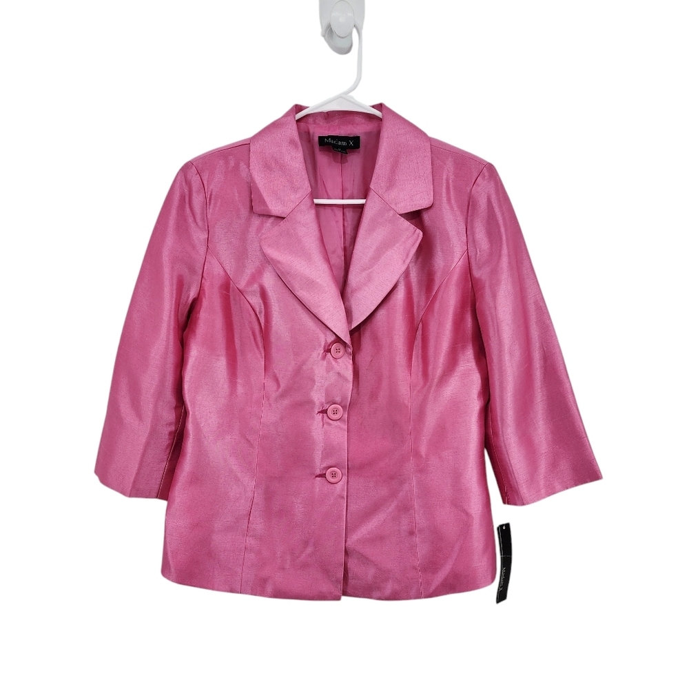 Madam X Women's 100% Polyester Button Front Blazer Jacket Business Office - M